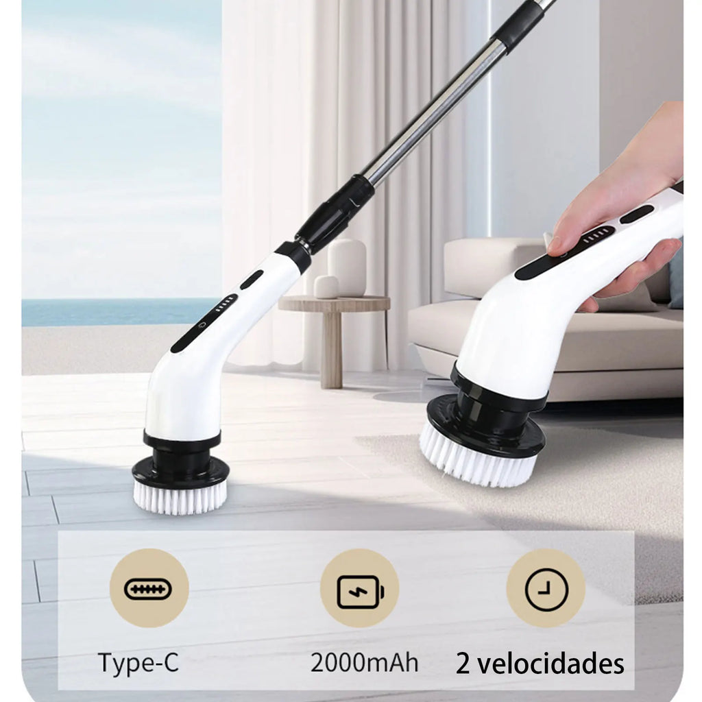 Cepillo Eléctrico Giratorio 9 en 1 — Mango Extensible