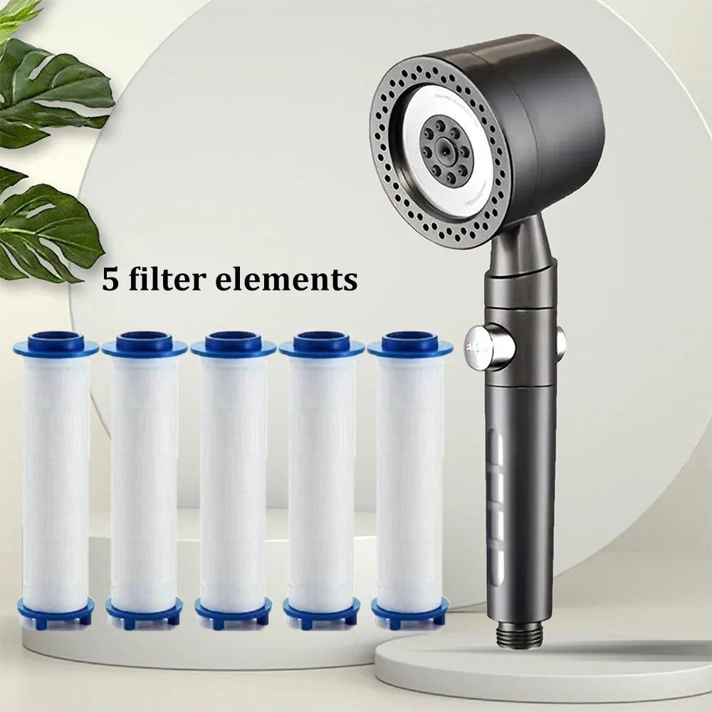 High Pressure Water-Saving Shower Head, 5 Modes