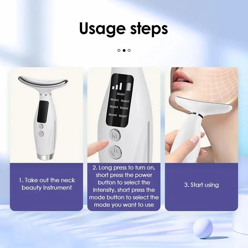 Aparato Facial y de Cuello con Luz LED — 7 Colores